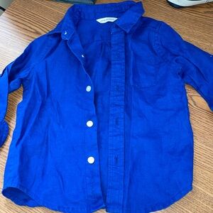 EUC Janie and Jack Blue linen top size 12-18 months